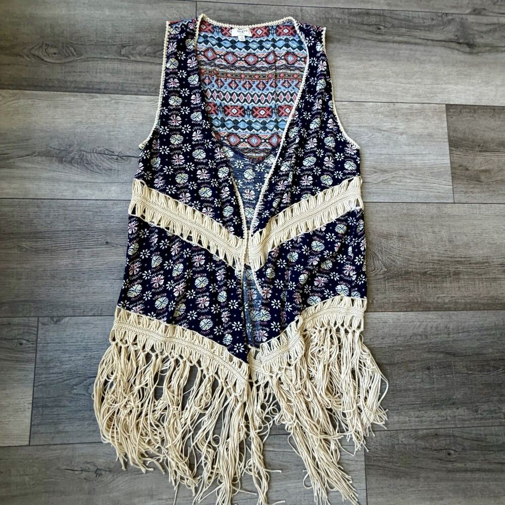UMGEE KIMONO Boho Fringe Wrap Rodeo Music Festival Lagenlook